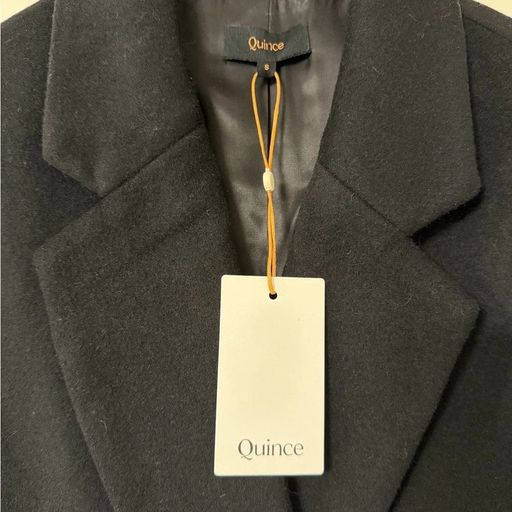 Quince Classic Black Wool Coat - Picture 4 of 6